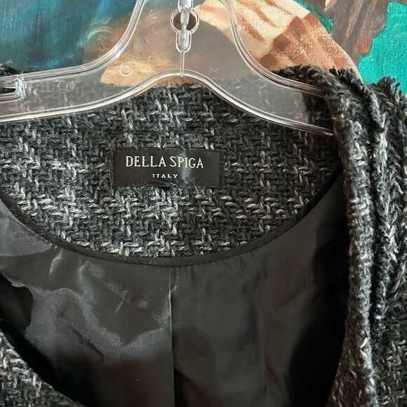 Chic Black and White Tweed Blazer XL - Picture 4 of 12